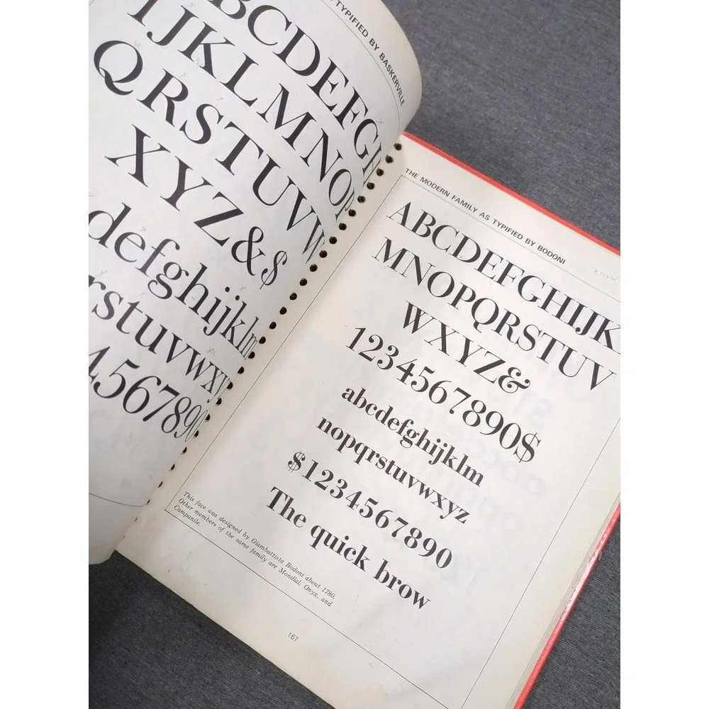 1966 Type & Lettering William Longyear‎  VTG Revised 4th Edition Spiral Bound HC